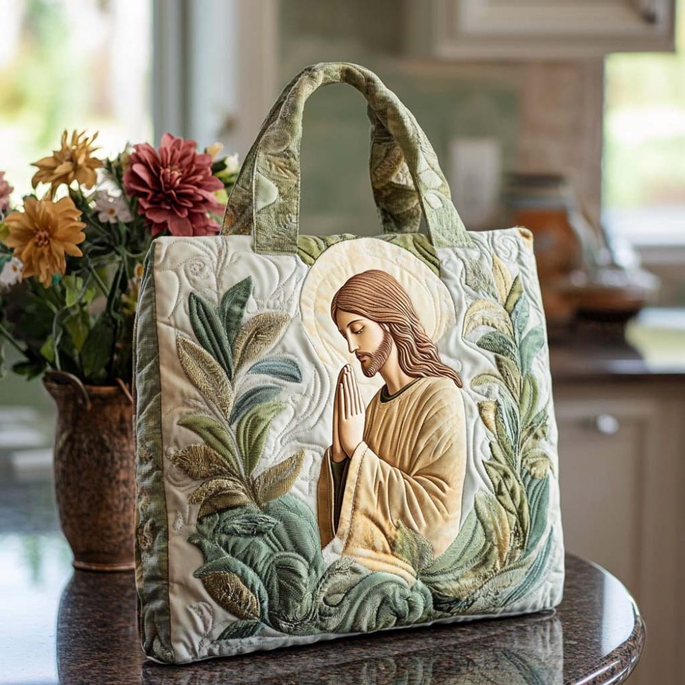 Holy Cross Path Quilted Tote Bag