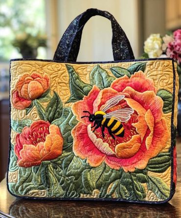 Honey Bloom Quilted Tote Bag