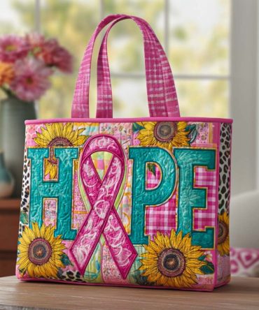 Hope In Bloom Quilted Tote Bag