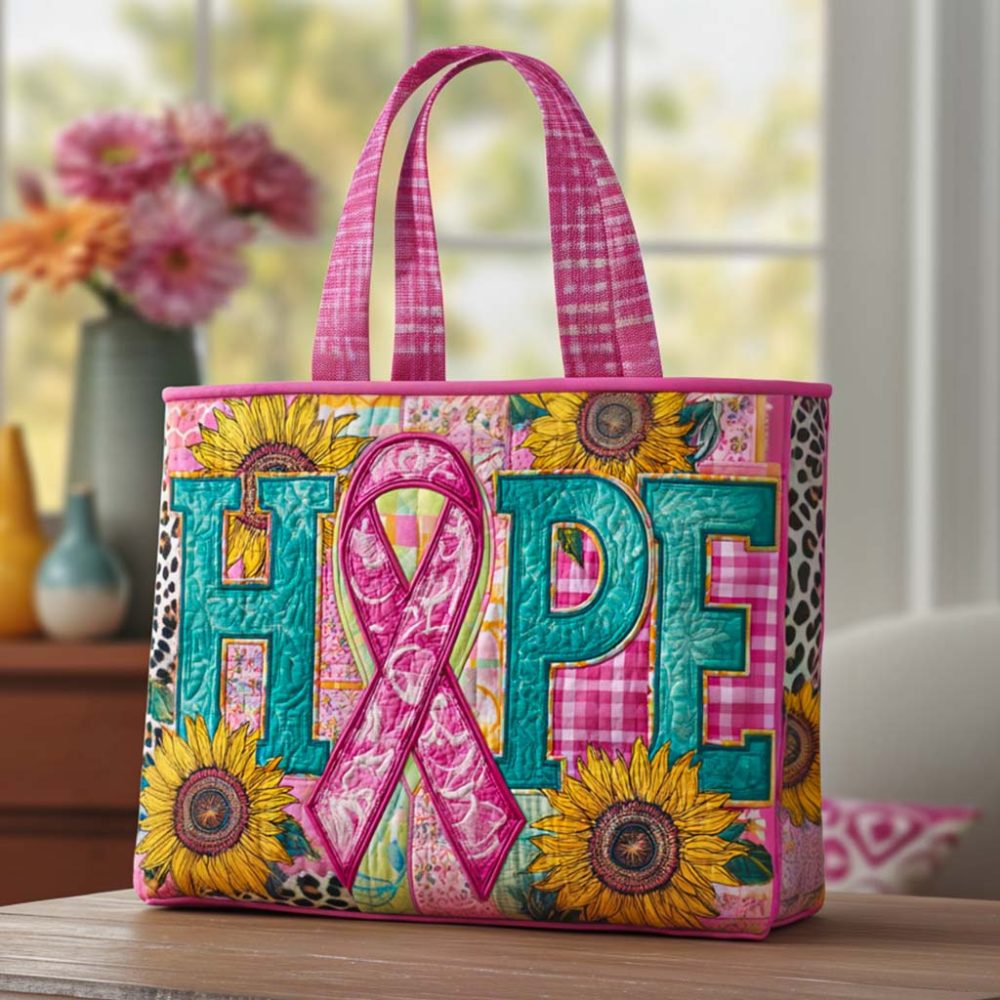 Hope In Bloom Quilted Tote Bag
