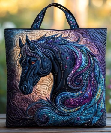 Horse Gallop Quilted Tote Bag