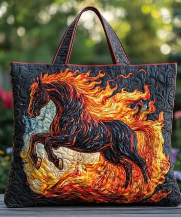 Horse Majesty Quilted Tote Bag