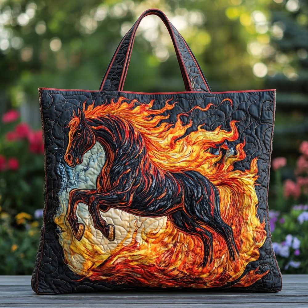 Horse Majesty Quilted Tote Bag