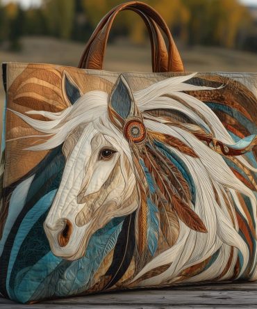 Horse Of Legends Quilted Tote Bag