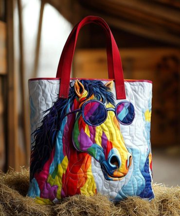 Horseplay Quilted Tote Bag