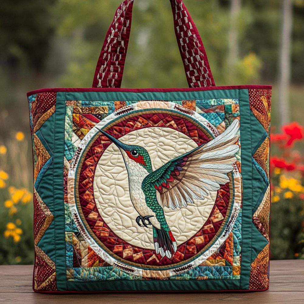 Hummingbird Garden Quilted Tote Bag
