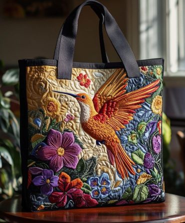 Hummingbird Keepsake Quilted Tote Bag