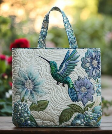 Hummingbird Song Quilted Tote Bag