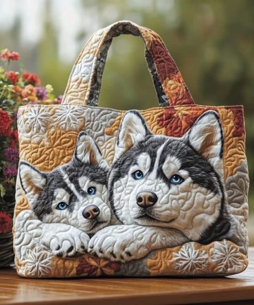Husky Dream Quilted Tote Bag