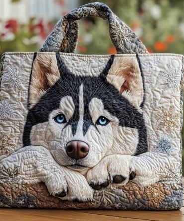 Husky Whisper Quilted Tote Bag