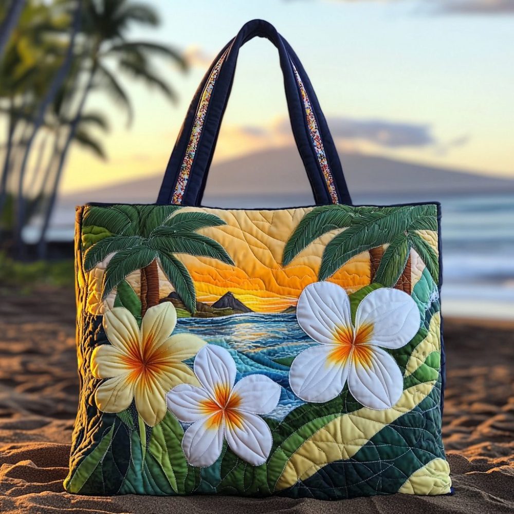 Island Bloom Quilted Tote Bag