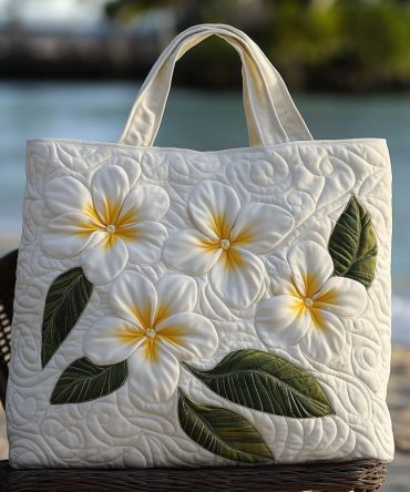 Island Garden Quilted Tote Bag