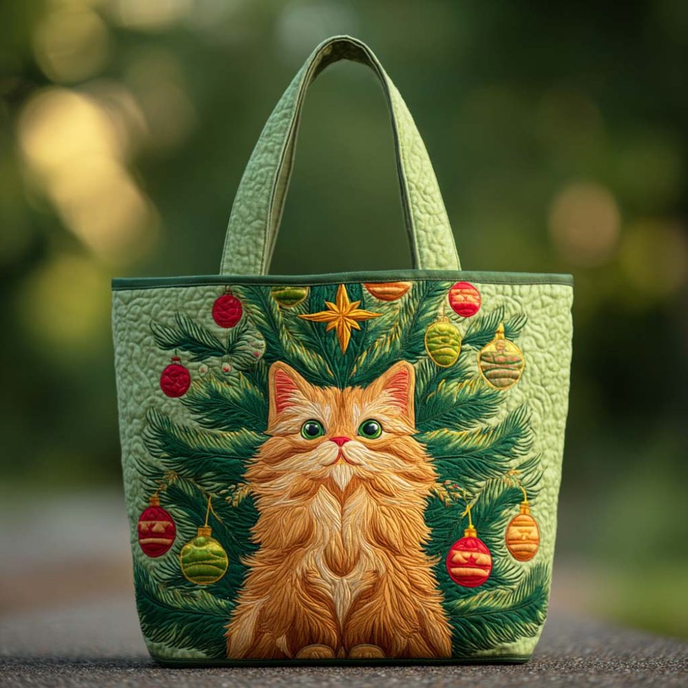 Jolly Cat Quilted Tote Bag