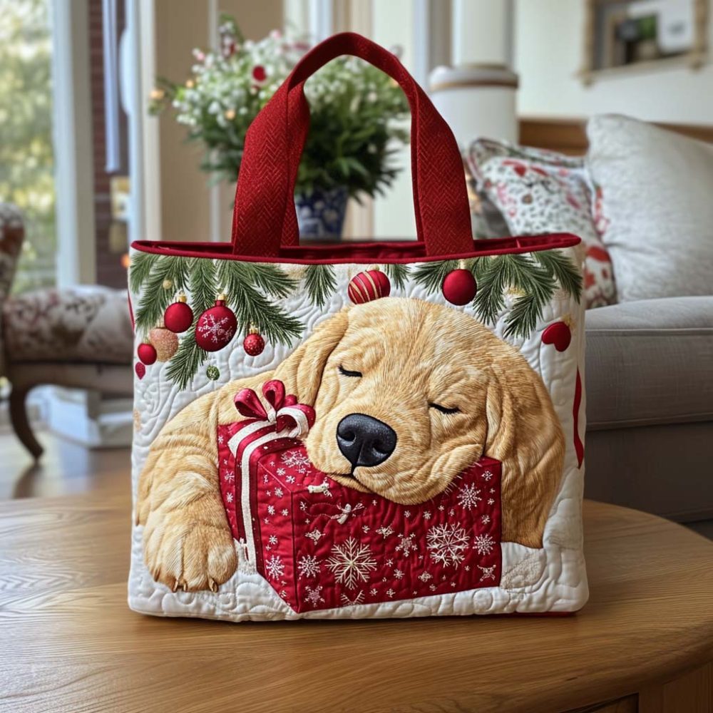 Jolly Pup Quilted Tote Bag