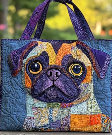 Pug Quilted Tote Bag
