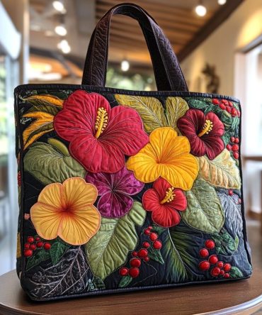 Jungle Bouquet Quilted Tote Bag