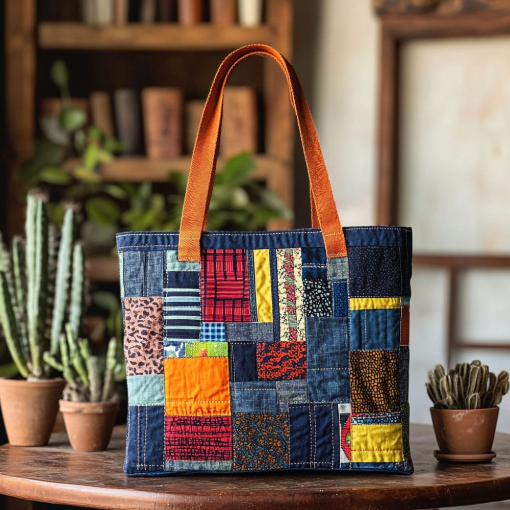 Kente Spirit Quilted Tote Bag