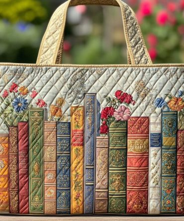 Leaf Chapter Quilted Tote Bag