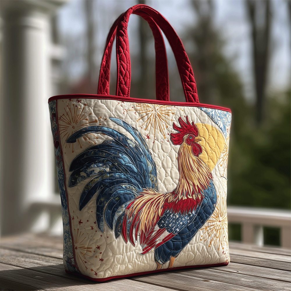 Liberty Rooster Quilted Tote Bag