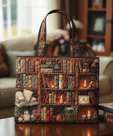 Library Haven Quilted Tote Bag