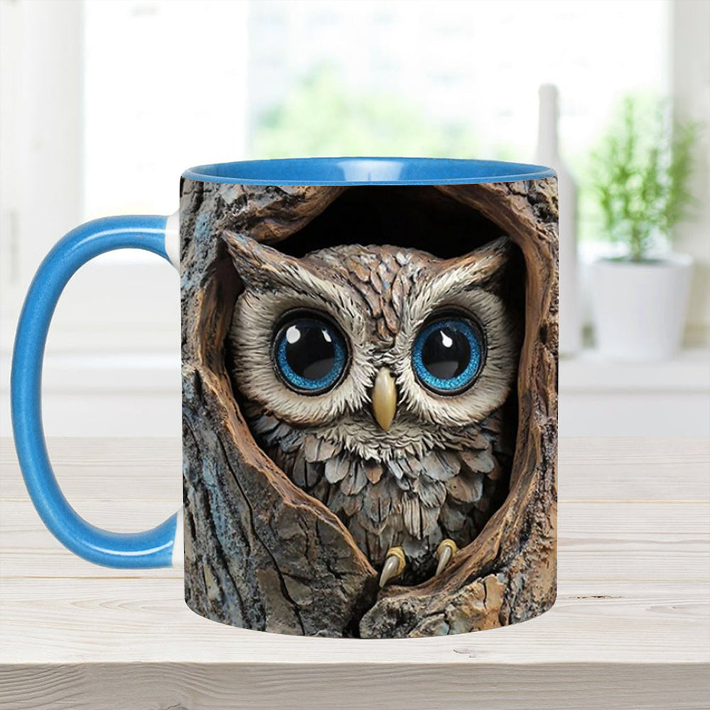 Owl Accent Mug - Personalized Accent Mug - Image 3