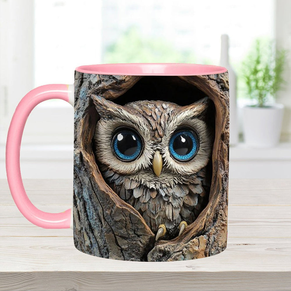 Owl Accent Mug - Personalized Accent Mug - Image 4
