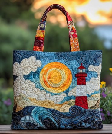 Lighthouse Dream Quilted Tote Bag