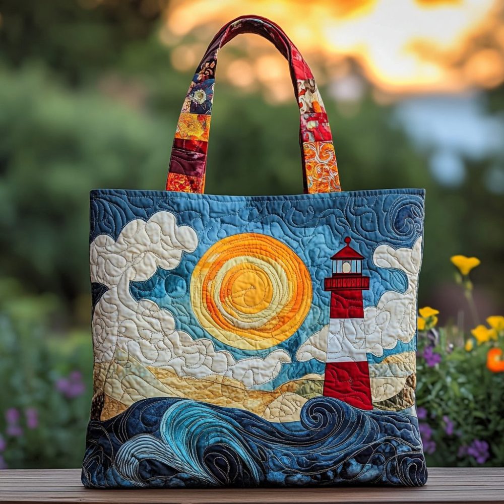 Lighthouse Dream Quilted Tote Bag