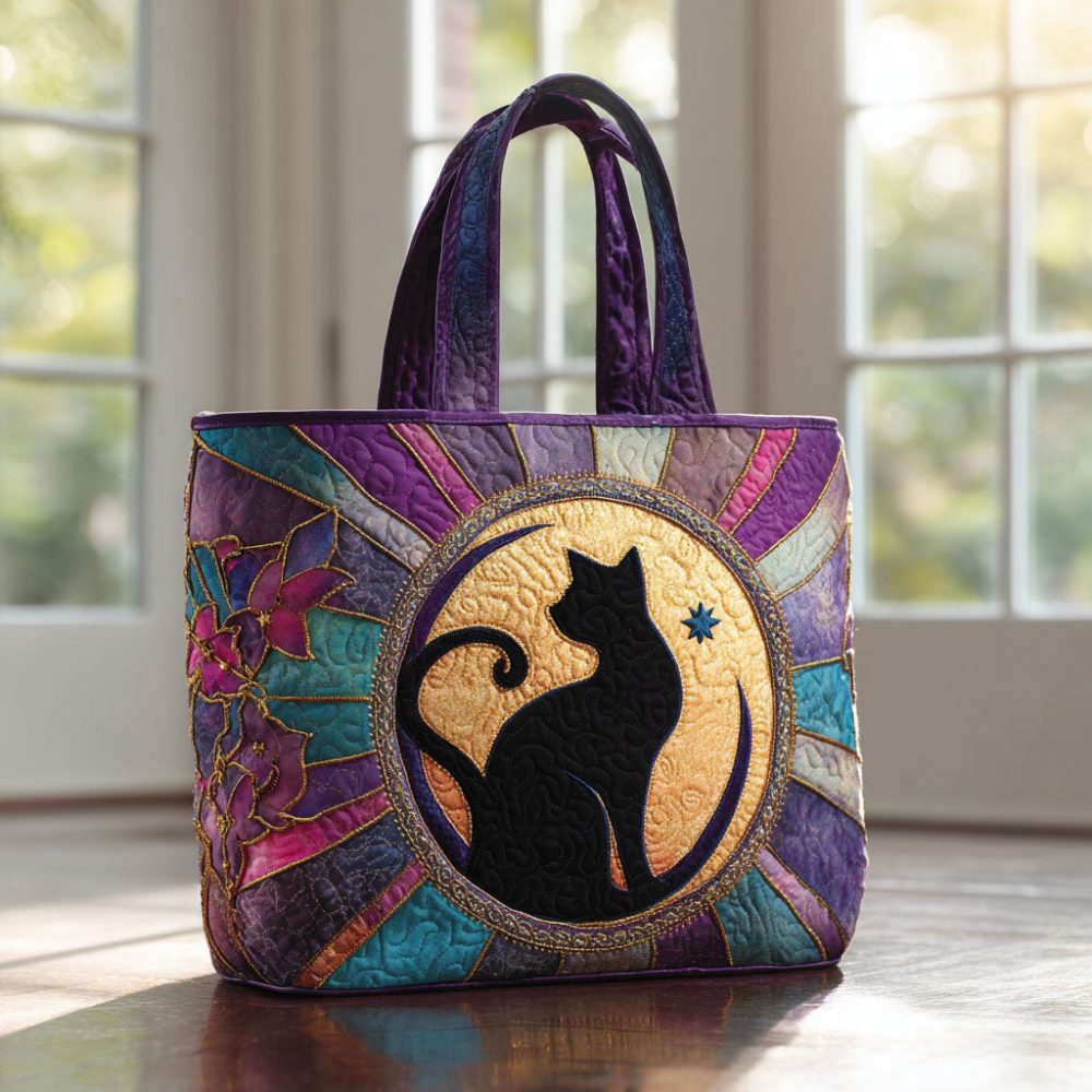 Lunar Charm Quilted Tote Bag