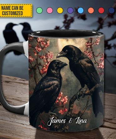 Personalized Raven Couple Accent Mug