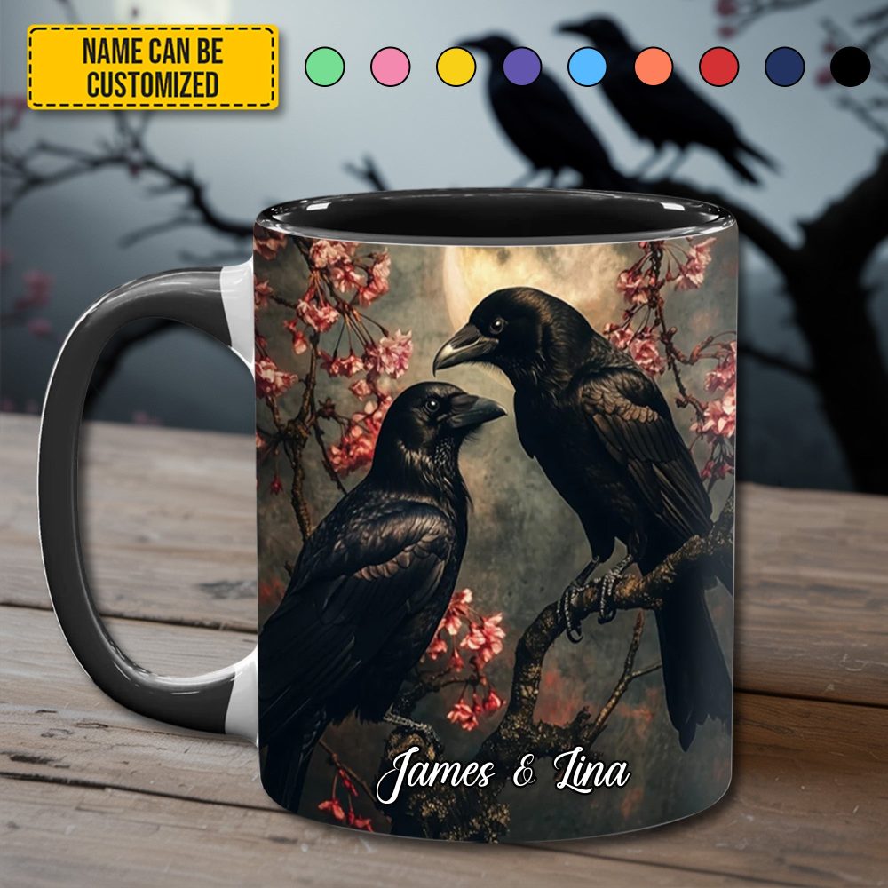 Personalized Raven Couple Accent Mug - Image 3