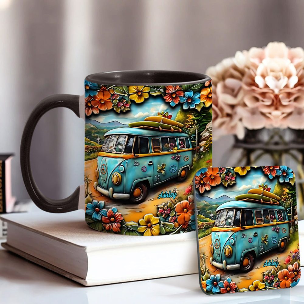 Hippie Van - Personalized Hippie Accent Mug - Image 2