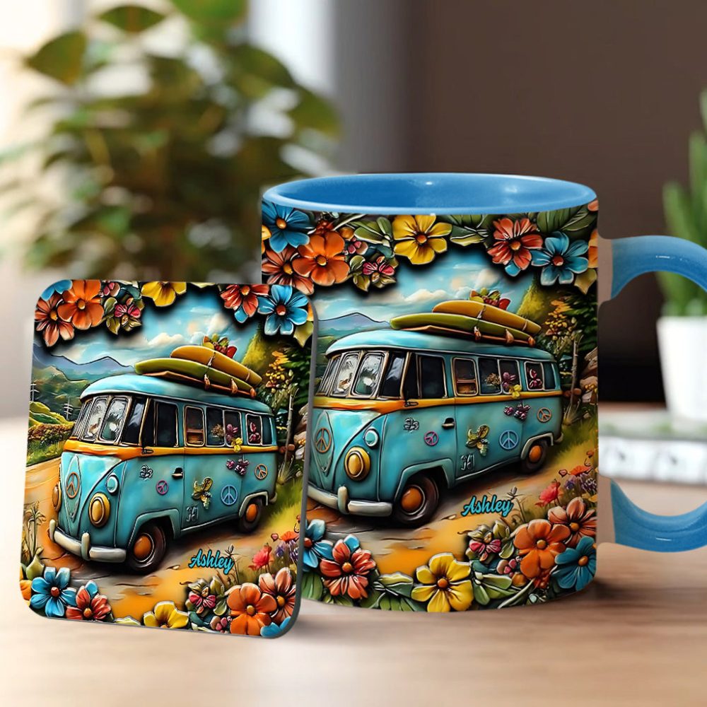 Hippie Van - Personalized Hippie Accent Mug - Image 3
