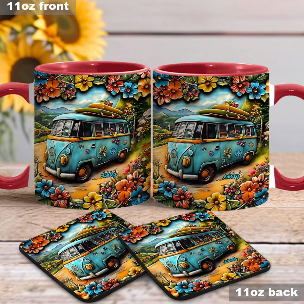 Hippie Van - Personalized Hippie Accent Mug - Image 4