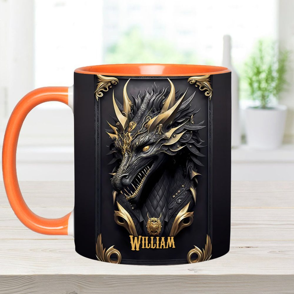 Black Dragon - Personalized Dragon Accent Mug - Image 5