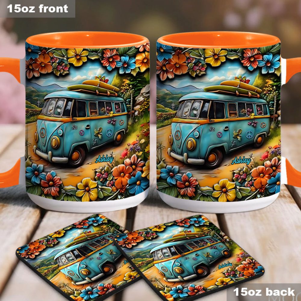 Hippie Van - Personalized Hippie Accent Mug - Image 5