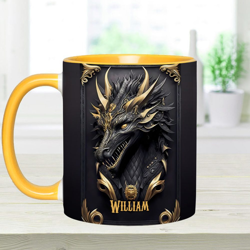 Black Dragon - Personalized Dragon Accent Mug - Image 6