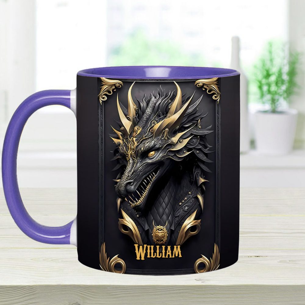 Black Dragon - Personalized Dragon Accent Mug - Image 7