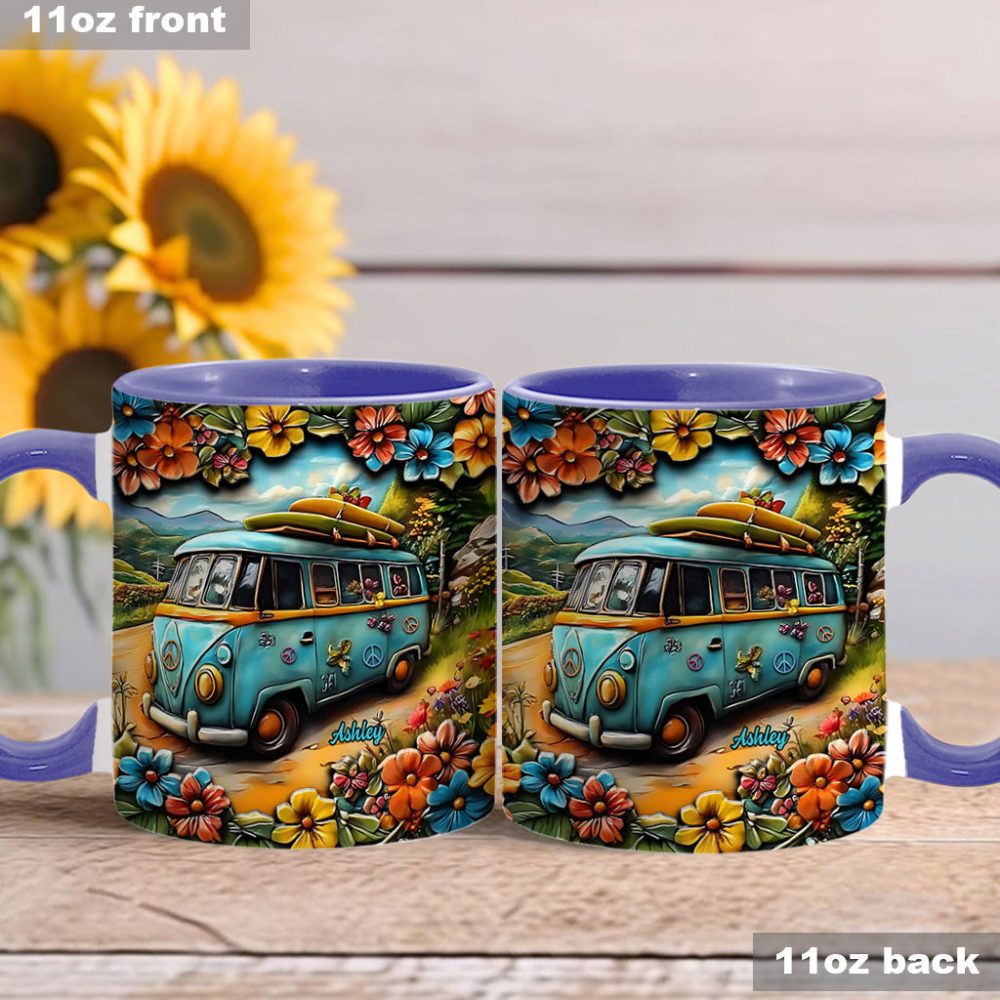 Hippie Van - Personalized Hippie Accent Mug - Image 7