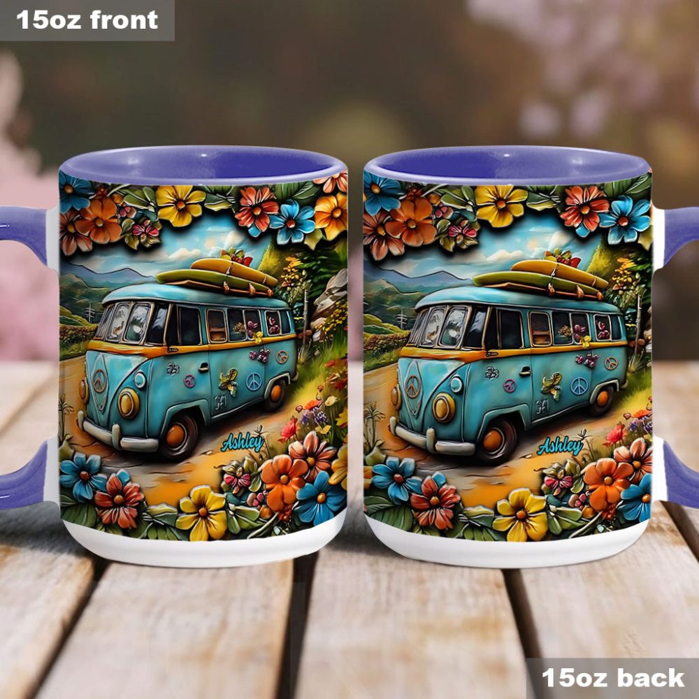 Hippie Van - Personalized Hippie Accent Mug - Image 8