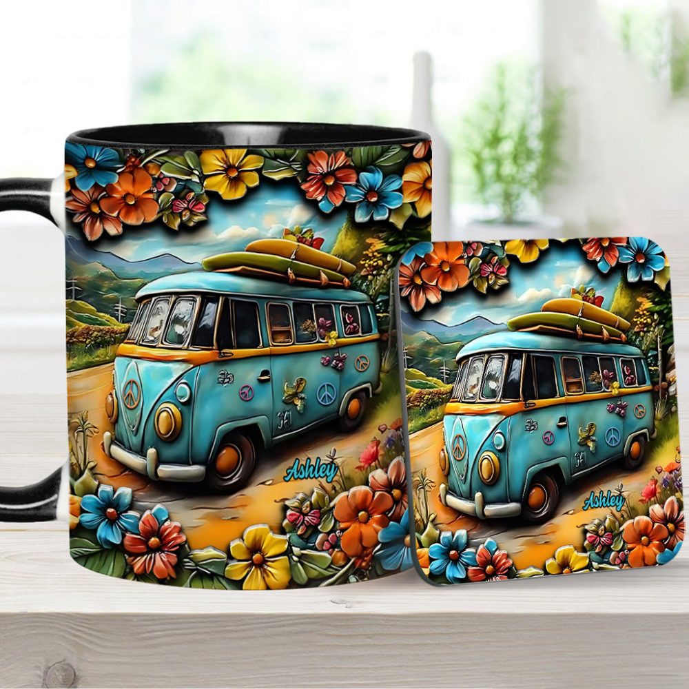 Hippie Van - Personalized Hippie Accent Mug - Image 9