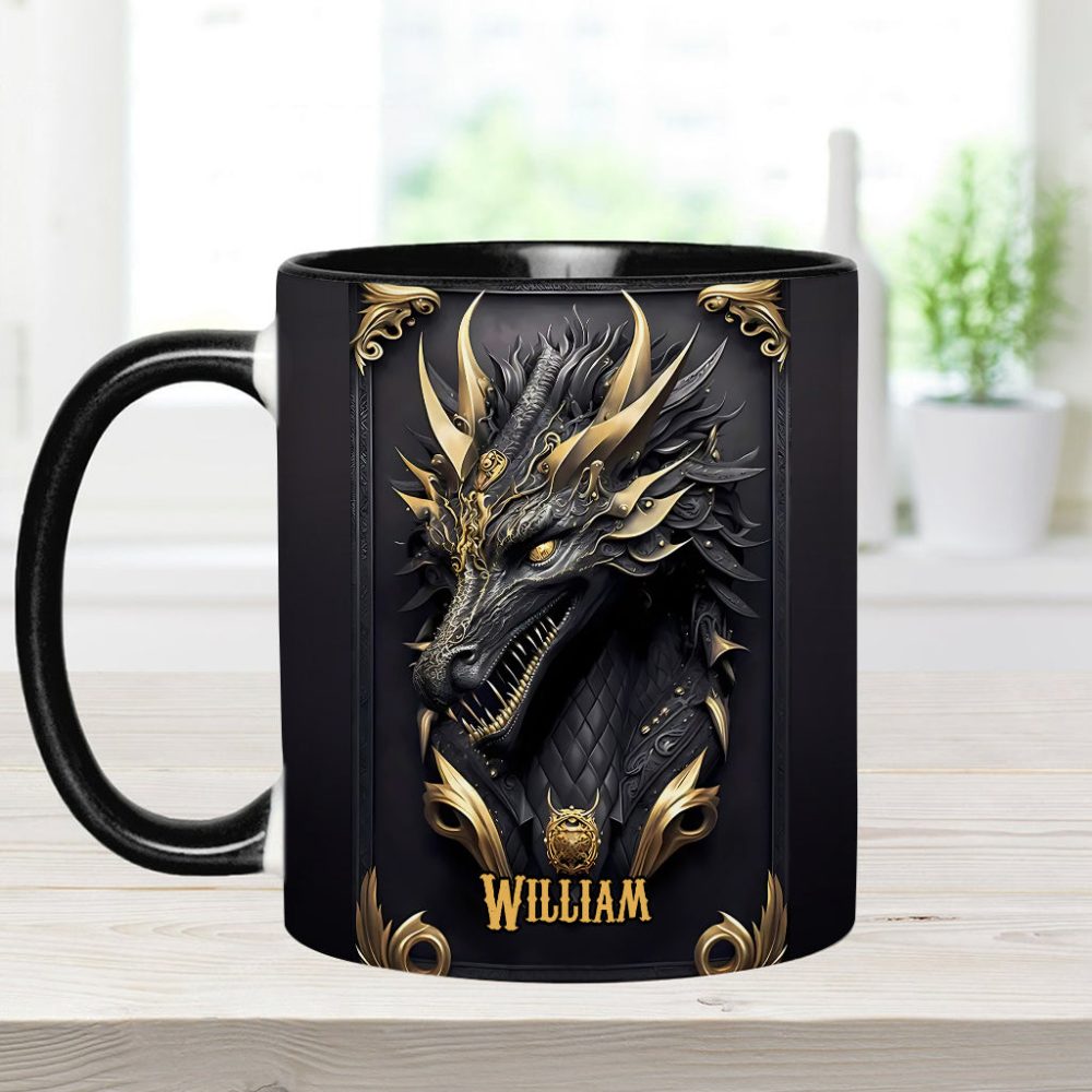 Black Dragon - Personalized Dragon Accent Mug - Image 9
