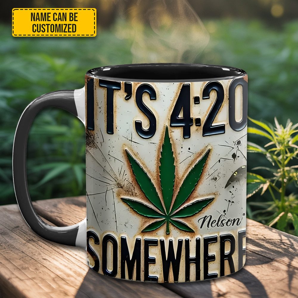 It'S 4:20 Somewhere - Personalized Weed Accent Mug - Image 5