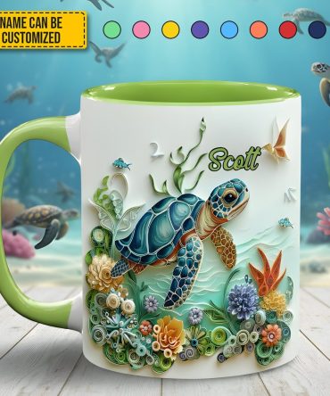 Personalized Turtle Ocean Accent Mug