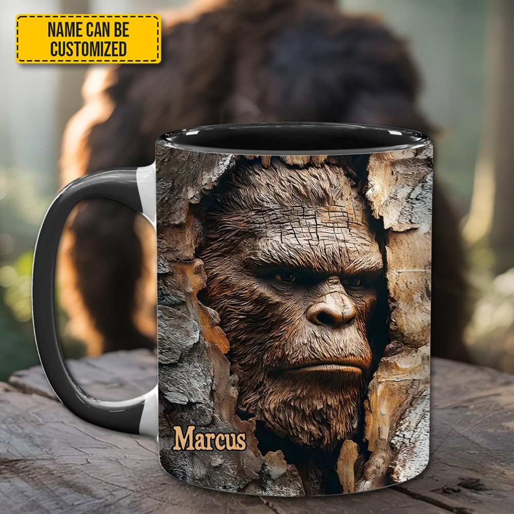 The Hider – Personalized Bigfoot Accent Mug - Image 2