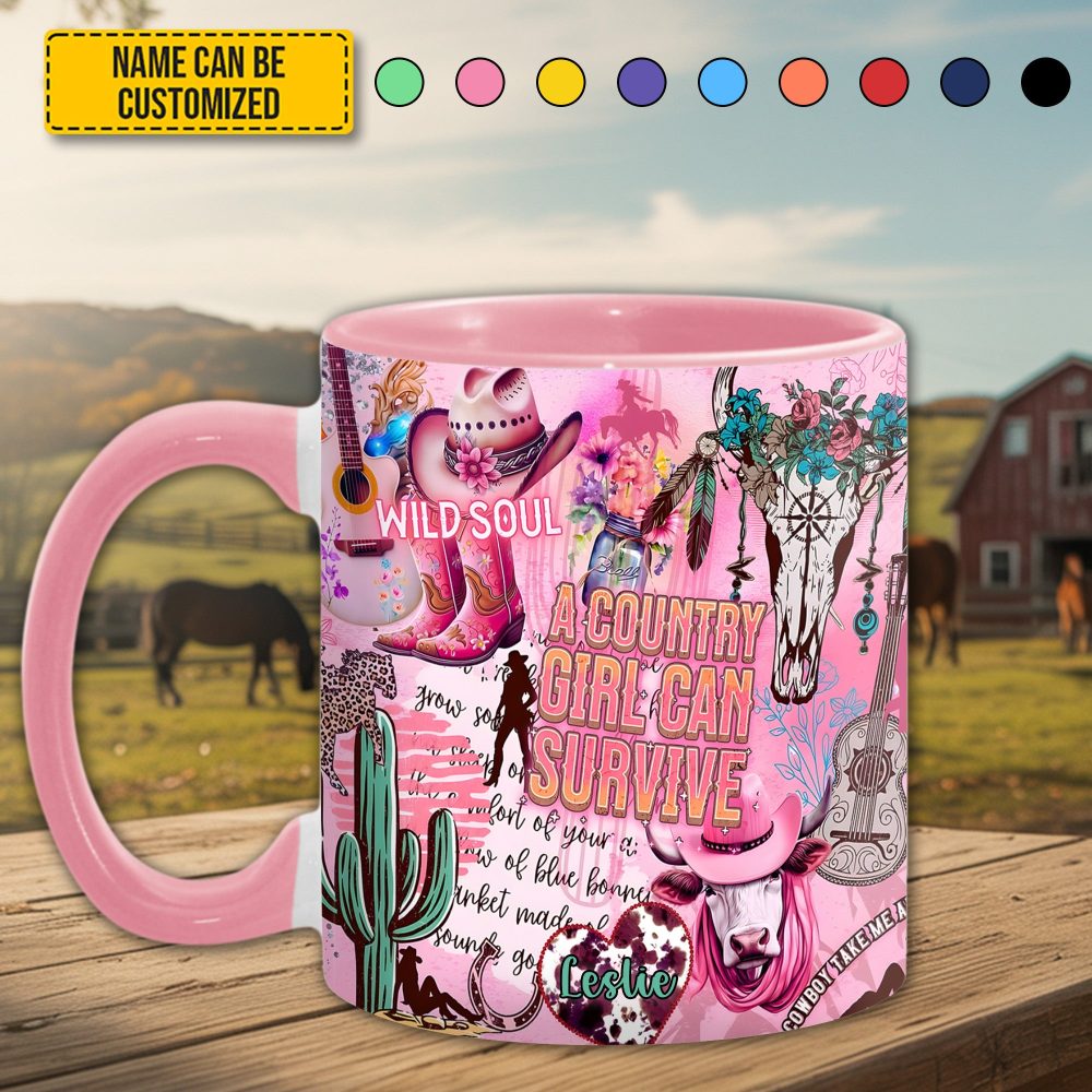 Country Girl - Personalized Accent Mug - Image 3