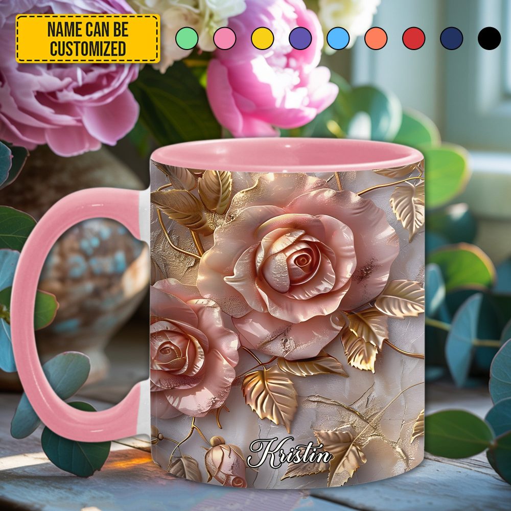 Beautiful Rose - Personalized Accent Mug - Image 3