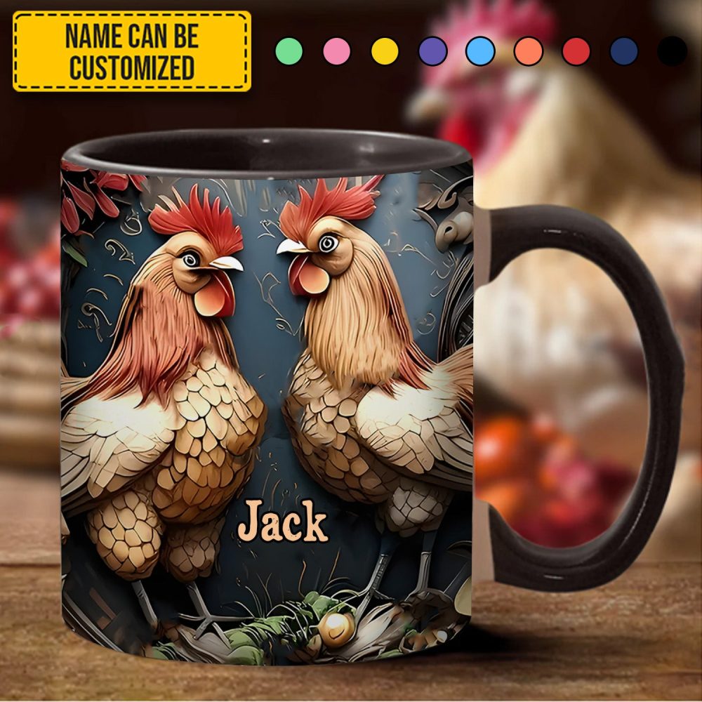 Chicken Accent Mug - Personalized Accent Mug