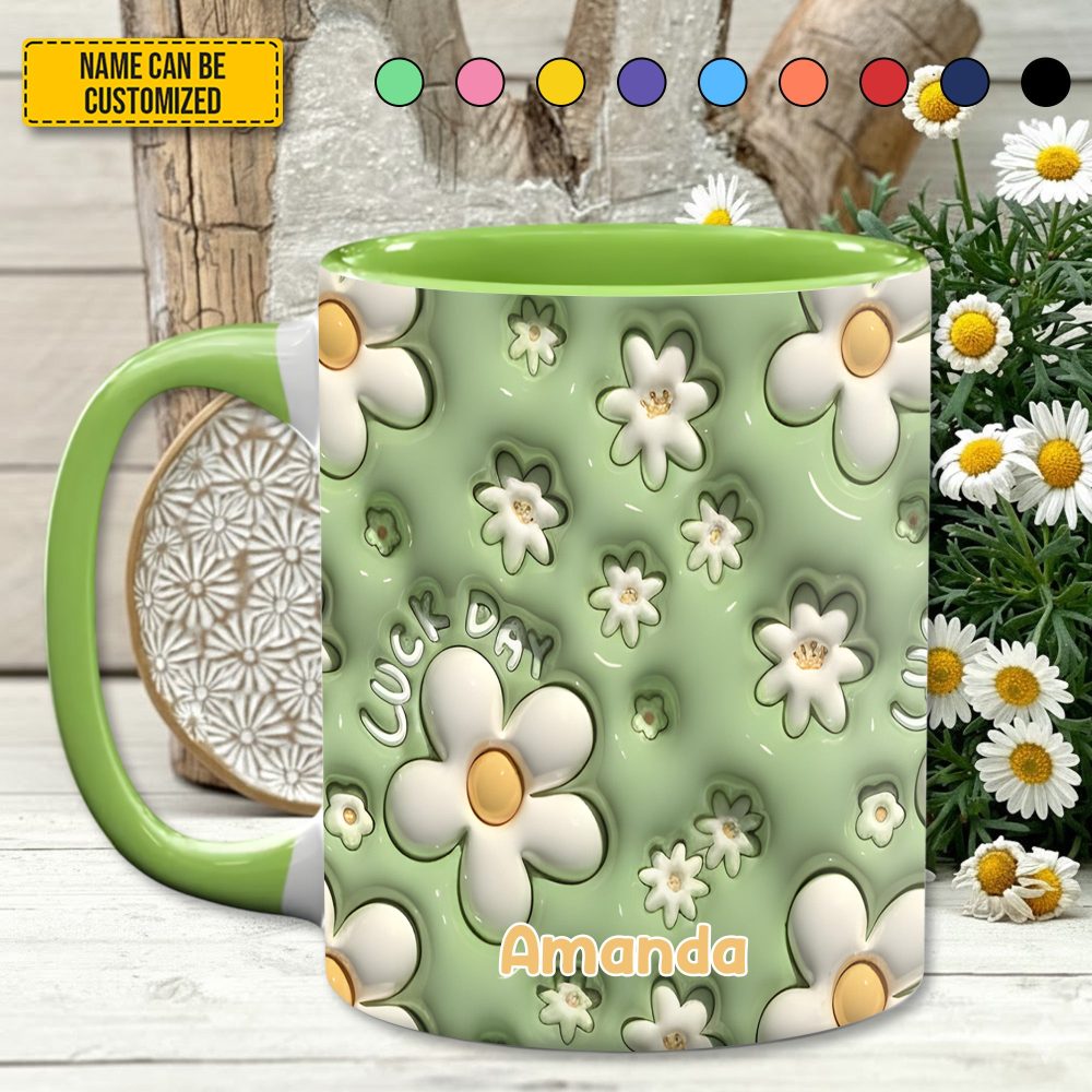 Daisy Flower - Personalized Flower Accent Mug