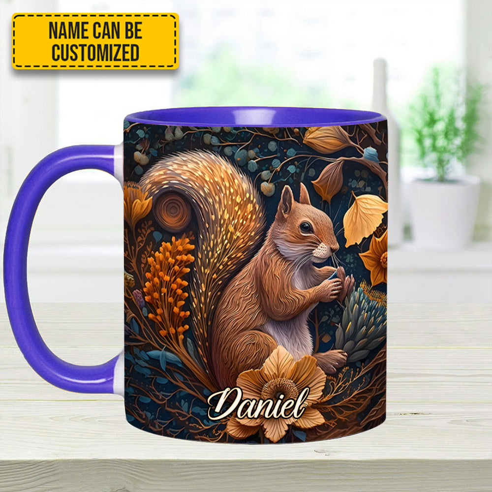 Autumn Squirrel – Personalized Squirrel Accent Mug - Image 13